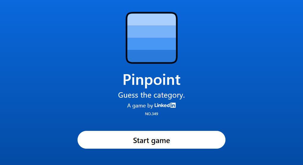 LinkedIn Pinpoint puzzle game interface